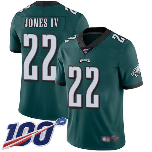 Men Philadelphia Eagles #22 Sidney Jones Midnight Green Team Color Vapor Untouchable NFL Jersey Limited 100th->philadelphia eagles->NFL Jersey